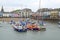Small boats in fishing harbour