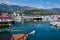 Small Boats and Large Yachts Moored in Marina, Dubva Harbour, Montenegro