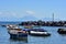 Small boats on Mediterranean coast