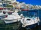 Small Boats in Naxos Harbour, Cycladic Greek Island, Greece