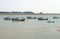 Small boats in seaport, Tardo port, South Korea