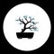 Small bonsai plant with blue flowers silhouette icon