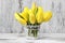 Small bouquet of yellow tulips