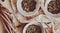 Small bowls with dried healing green tea and herbs, ritual purification and cleansing, closeup