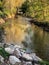 Small bridge over peaceful creek in Wisconsin