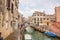 Small bridge on a quiet canal in Venice. Italy