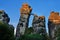 Small bridge between two rocks of the sandstone formation `Externsteine` Germany