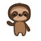 small brown sloth waving