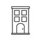Small Building Outline Flat Icon on White