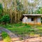 Small bungalow at the coconut palm trees plantation