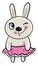 Small bunny with pink skirt, illustration, vector