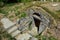 Small buried church in the cemetery