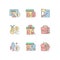 Small business development support RGB color icons set