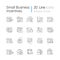 Small business incentives linear icons set