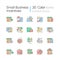 Small business incentives RGB color icons set