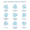 Small business incentives turquoise concept icons set