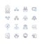 Small business line icons collection. Entrepreneur, Startup, Innovation, Growth, Customer, Local, Marketing vector and