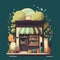 Small business store shop design restaurants, bistro vector flat illustration