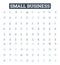 Small business vector line icons set. Small, business, entrepreneur, start-up, venture, micro, sole-proprietor