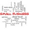 Small Business Word Cloud Concept in Red Caps
