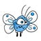 Small butterfly animal blue insect funny character illustration cartoon