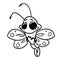 Small butterfly beetle flying insect character illustration cartoon coloring