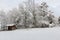 Small cabin in snow