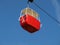 A small cable car against the blue skies in llandudno north wales