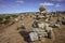 A small cairn at the Arctic Circle in Norway