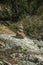 Small cairn erected as trail marker on highlands