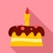 Small cake icon, flat style