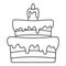 Small cake icon, outline style