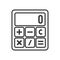 Small Calculator Outline Flat Icon on White