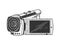 Small camcorder sketch vector illustration