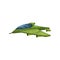Small camouflage jet plane. Fast military aircraft. Aviation theme. Flat vector element for computer or mobile game