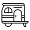 Small camp trailer icon, outline style