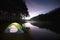 Small Camping Tent Illuminated Inside