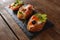 Small canapes laying on tray