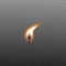 Small candle fire on a wick moving in the wind - realistic isolated flame