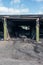 Small car garages that have been destroyed by a big fire, Vantaa Finland