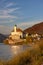 Small castle Schonbuhel above the Danube in the romantic sunset, Austria