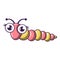 Small caterpillar icon, cartoon style