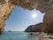 Small cave in Tsigrado beach in Milos Island
