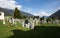 The small cemetery near the Convent of St. John in Mustair, UNESCO World Cultural Heritage, Switzerland