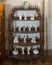 Small ceramic sculptures in the office of Queen Amelia in the Pena Palace in Sintra, Portugal.