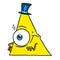 Small character freemasonry pyramid illustration cartoon character