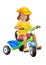 Small child riding tricycle