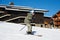 Small child skiing on snow slope