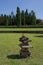 Small Chinese decorative pagodas in the garden