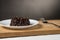 Small Chocolate Bunt cake with a fork